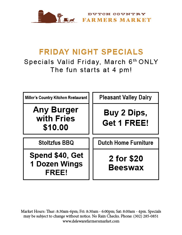 Friday Night Specials Mar 6th 2026