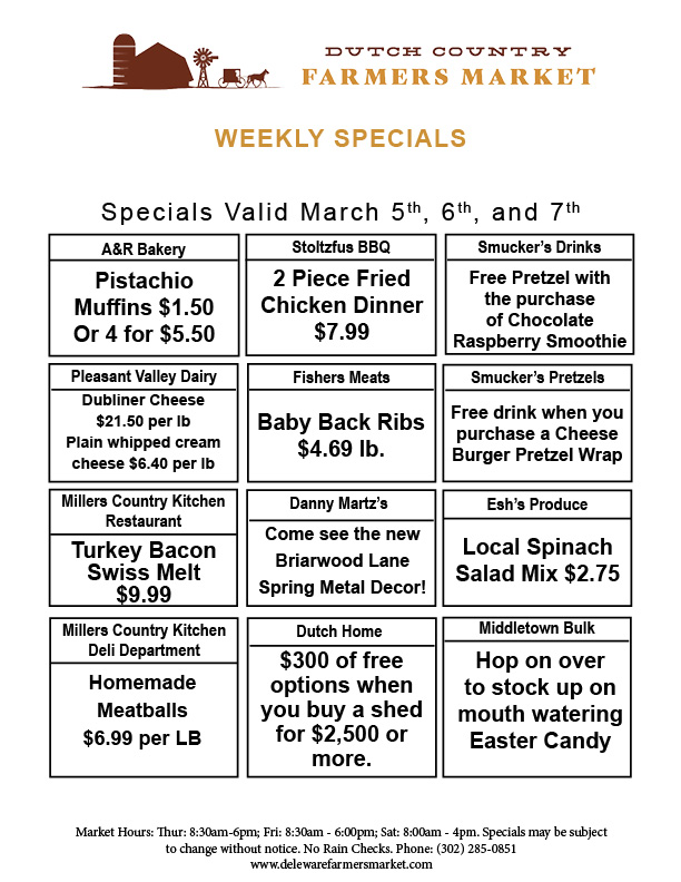 Weekly Specials Dutch Country Mar 5 6 7 2026 new