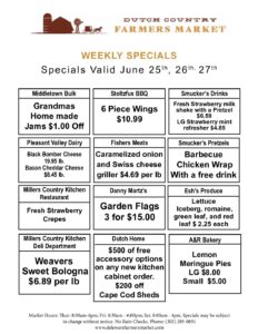 Weekly Specials Dutch Country june 25 26 27 - Dutch Country Farmers ...